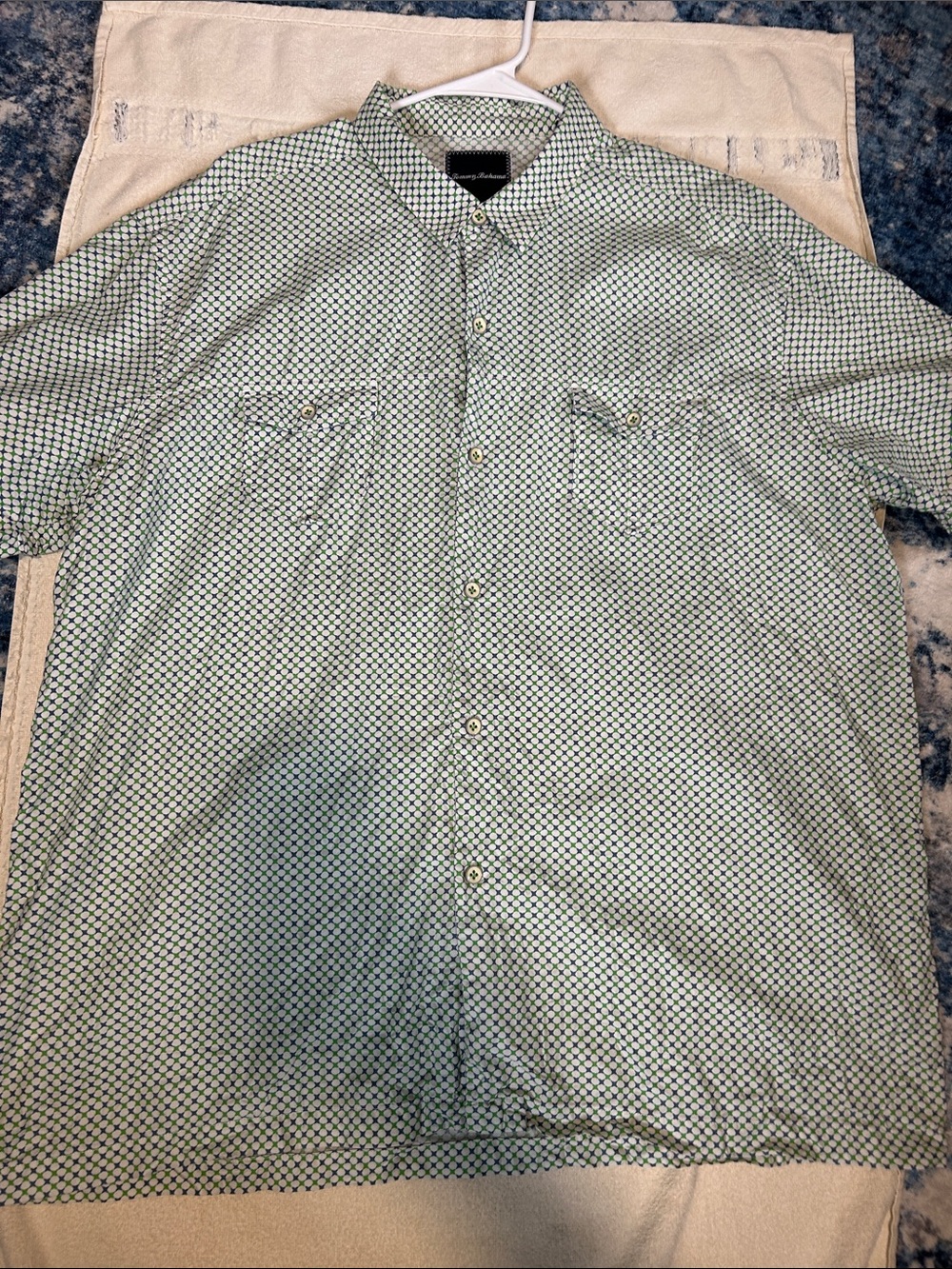 Tommy Bahama Light Green Geometric Button-Up Shirt Jacket